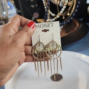 Monet Gold Tone Earrings